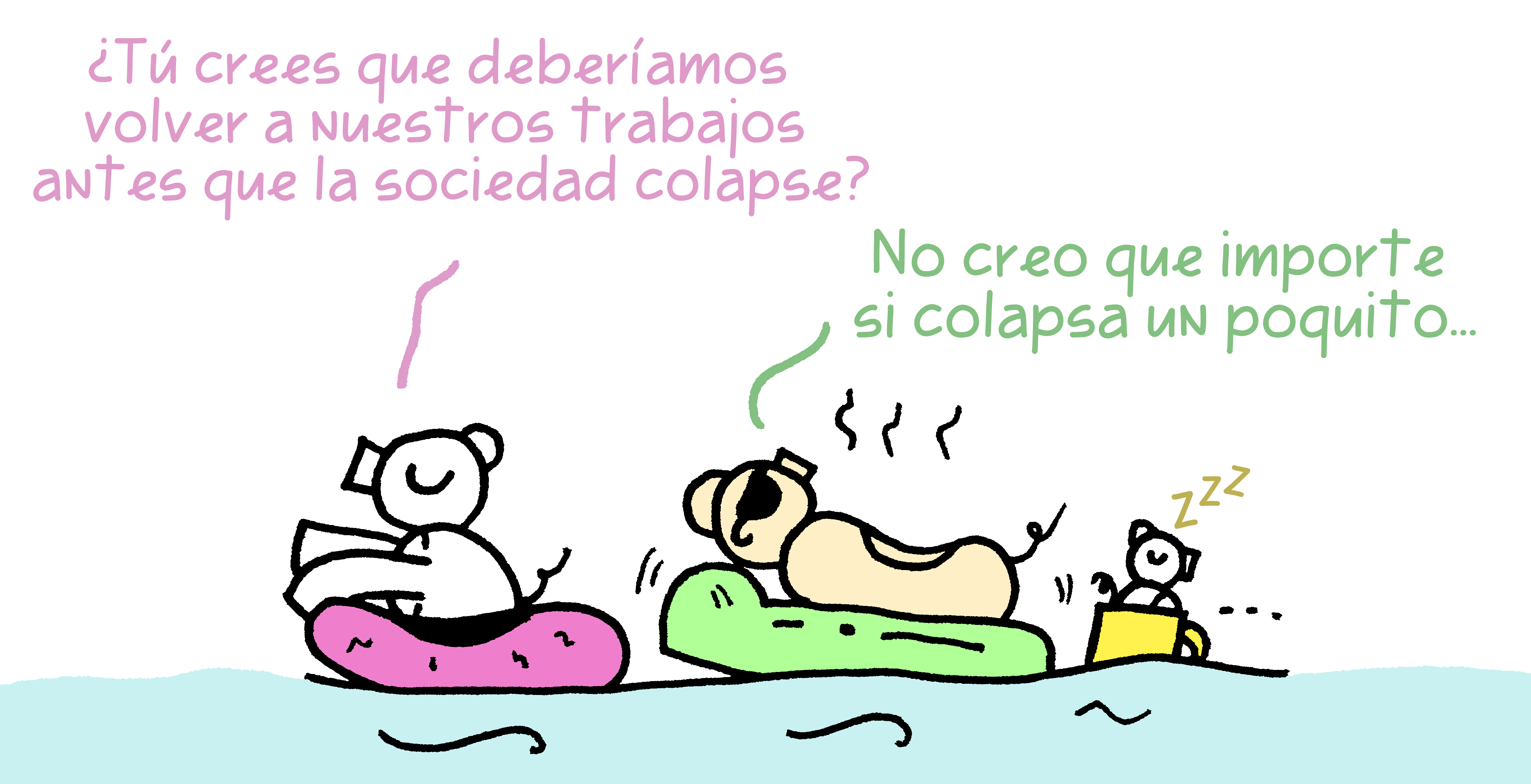 Cerdos de vacaciones en una piscina