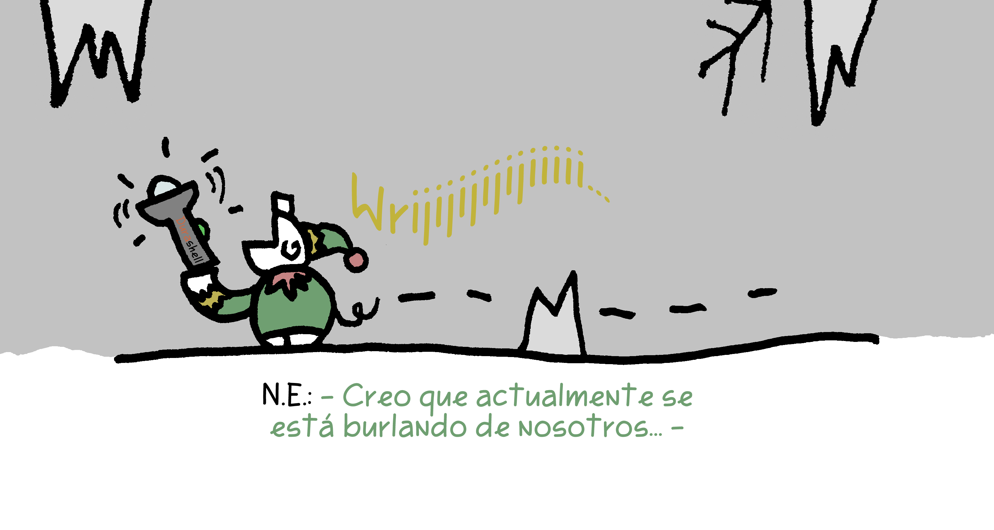 Un Pupnde riendo y llevándose una linterna