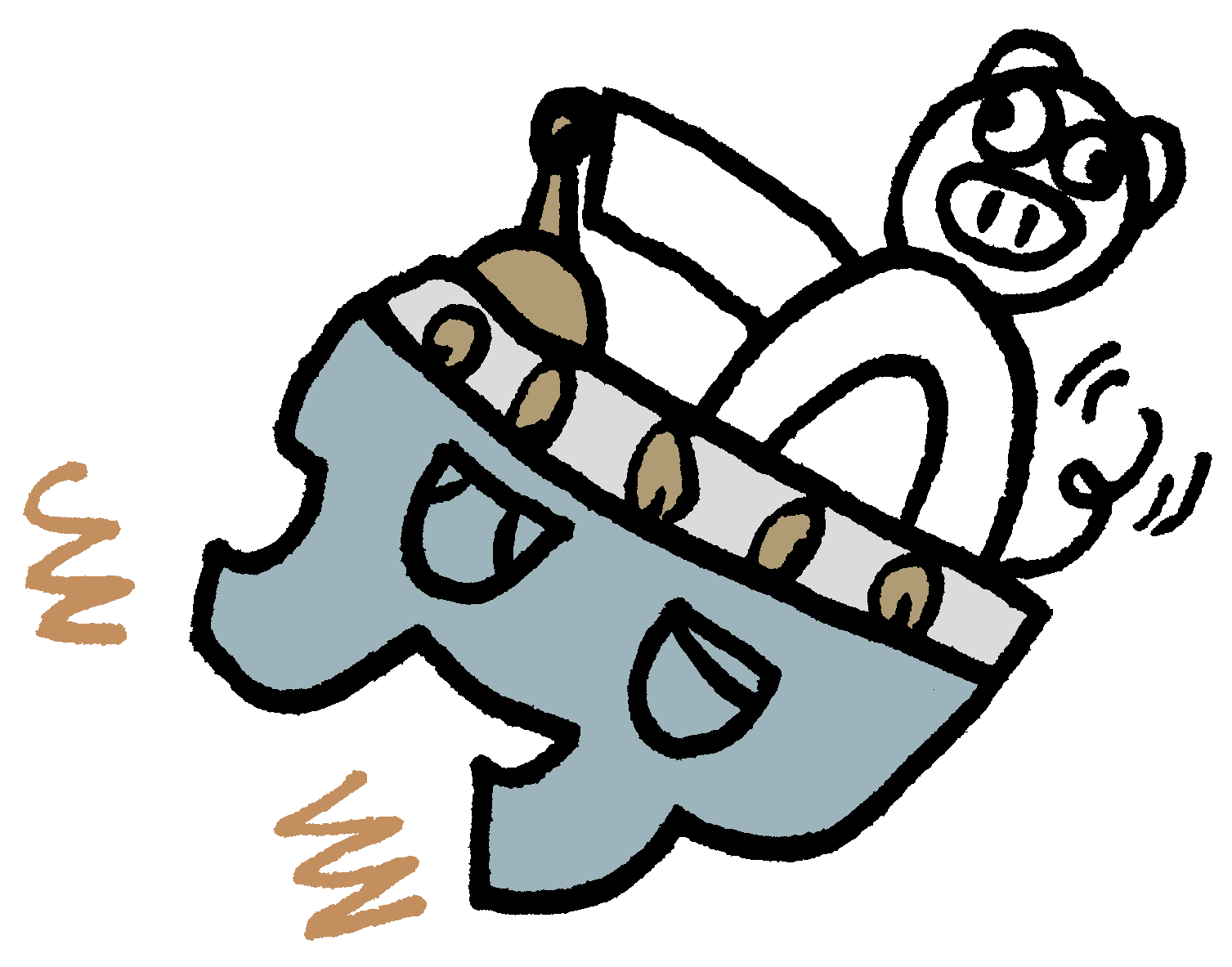 Pig using rocket-pants comic